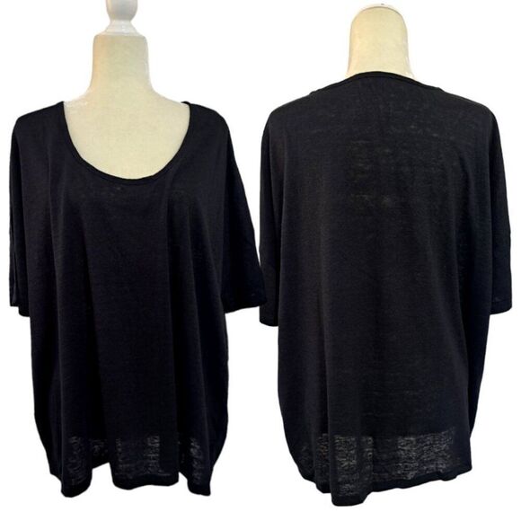 J Crew Women's Size Large 100% Linen Short Sleeves Minimalist Lagenlook Top - Picture 1 of 9